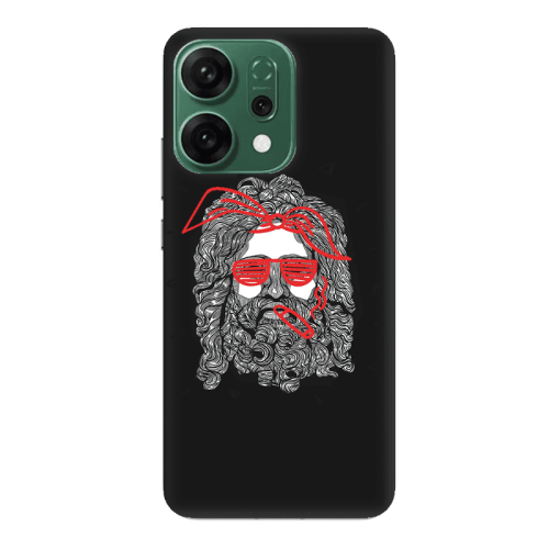Oppo RENO 14 Cool glasses Black Colored Silicone TPU Θήκη