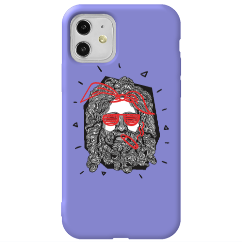 Apple iPhone 11  Cool glasses Purple Colored Silicone TPU Θήκη