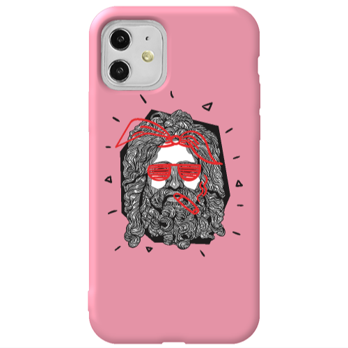 Apple iPhone 11  Cool glasses Pink Colored Silicone TPU Θήκη