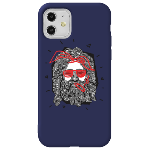 Apple iPhone 11  Cool glasses Dark blue Colored Silicone TPU Θήκη