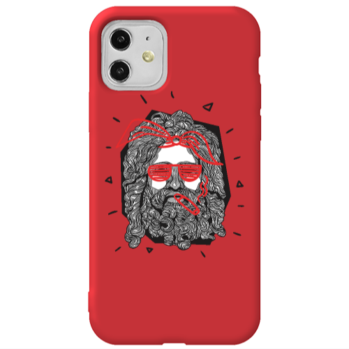 Apple iPhone 11  Cool glasses Red Colored Silicone TPU Θήκη