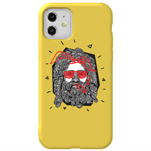 Apple iPhone 11  Cool glasses Yellow Colored Silicone TPU Θήκη