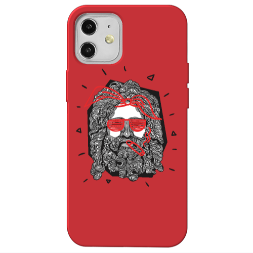 Apple iPhone 12 Cool glasses Red Colored Silicone TPU Θήκη