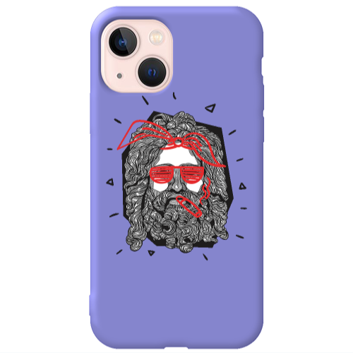 Apple iPhone 13 Cool glasses Purple Colored Silicone TPU Θήκη