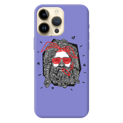 Apple iPhone 13 Pro Max Cool glasses Purple Colored Silicone TPU Θήκη