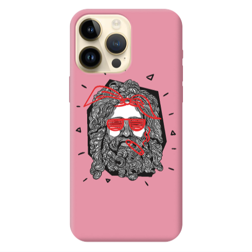 Apple iPhone 13 Pro Max Cool glasses Pink Colored Silicone TPU Θήκη