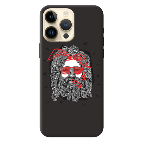 Apple iPhone 13 Pro Max Cool glasses Black Colored Silicone TPU Θήκη