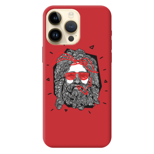 Apple iPhone 13 Pro Max Cool glasses Red Colored Silicone TPU Θήκη