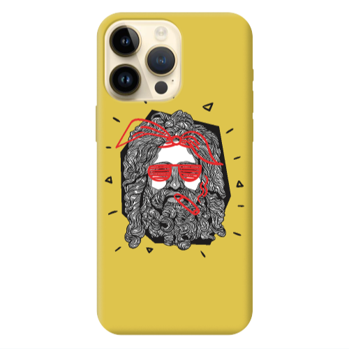 Apple iPhone 13 Pro Max Cool glasses Yellow Colored Silicone TPU Θήκη