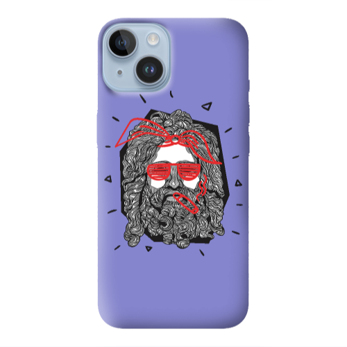 Apple iPhone 14  Cool glasses Purple Colored Silicone TPU Θήκη