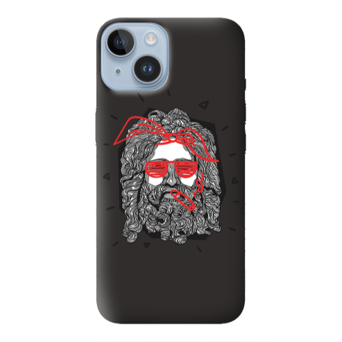 Apple iPhone 14 Plus Cool glasses Black Colored Silicone TPU Θήκη