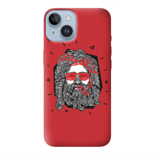 Apple iPhone 14 Plus Cool glasses Red Colored Silicone TPU Θήκη