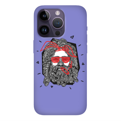 Apple iPhone 14 Pro  Cool glasses Purple Colored Silicone TPU Θήκη