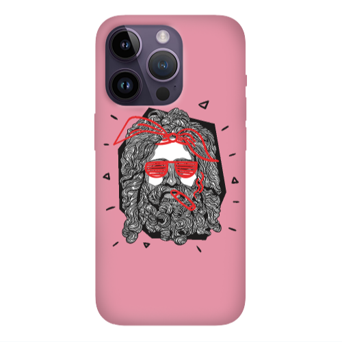 Apple iPhone 14 Pro  Cool glasses Pink Colored Silicone TPU Θήκη