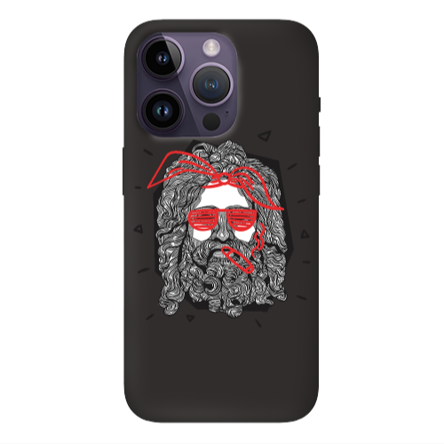 Apple iPhone 14 Pro  Cool glasses Black Colored Silicone TPU Θήκη