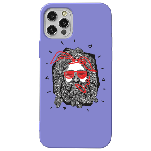 Apple iPhone 13 Pro Cool glasses Purple Colored Silicone TPU Θήκη