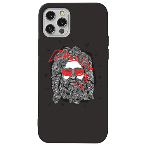 Apple iPhone 13 Pro Cool glasses Black Colored Silicone TPU Θήκη