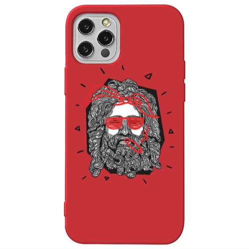 Apple iPhone 13 Pro Cool glasses Red Colored Silicone TPU Θήκη