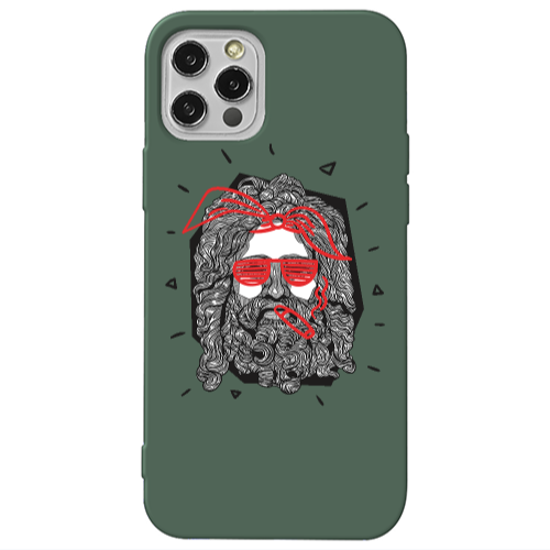Apple iPhone 13 Pro Cool glasses Dark Green Colored Silicone TPU Θήκη