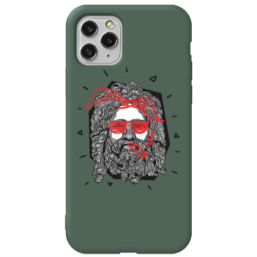 Apple iPhone 11 Pro Max Cool glasses Dark Green Colored Silicone TPU Θήκη