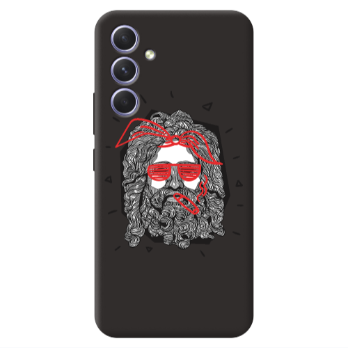 Samsung A54 Cool glasses Black Colored Silicone TPU Θήκη