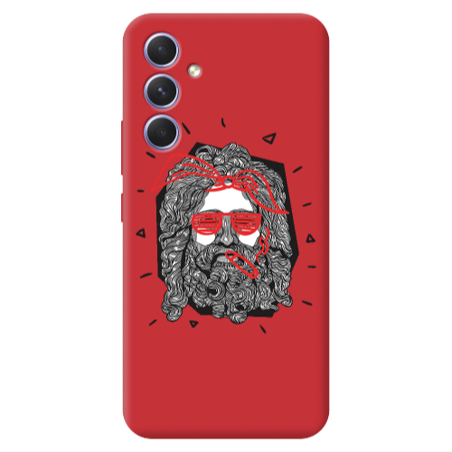 Samsung A54 Cool glasses Red Colored Silicone TPU Θήκη