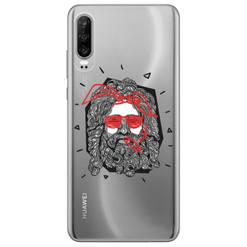 Huawei P30 Cool glasses Transparent Silicone TPU Θήκη