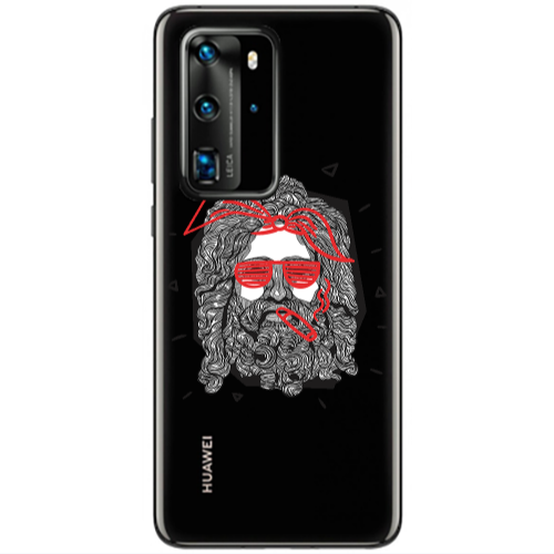 Huawei P40 Pro Cool glasses Transparent Silicone TPU Θήκη