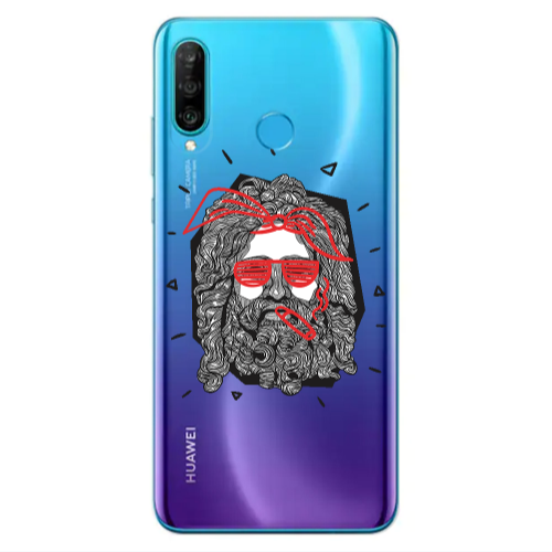 Huawei P30 Lite Cool glasses Transparent Silicone TPU Θήκη