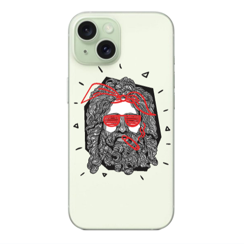 Apple iPhone 15 Cool glasses Transparent Silicone TPU Θήκη