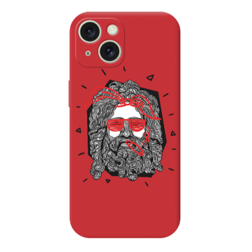 Apple iPhone 15 Plus Cool glasses Red Colored Silicone TPU Θήκη