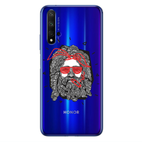 Huawei Nova 5 T Cool glasses Transparent Silicone TPU Θήκη