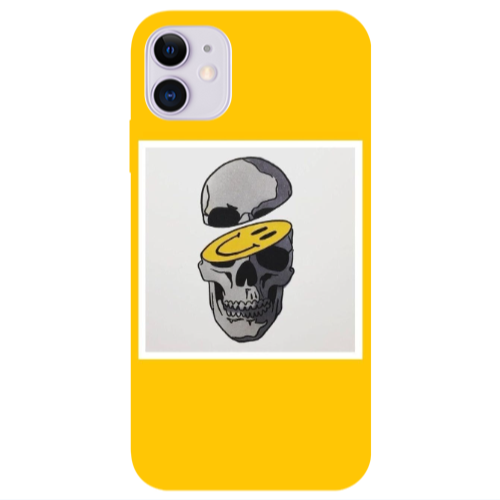 Apple iPhone 11  Smiley dry head Transparent Silicone TPU Θήκη