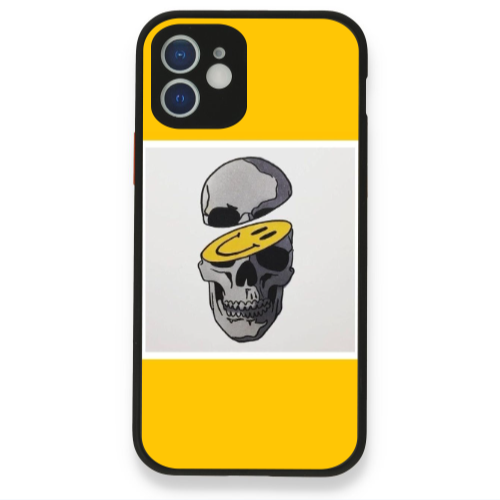 Apple iPhone 12 Smiley dry head Black Glossy Θήκη