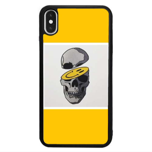 Apple iPhone X Smiley dry head Black Glossy Θήκη