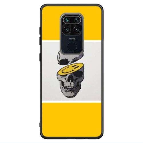 Xiaomi Redmi Note 9 Smiley dry head Black Glossy Θήκη