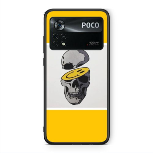 Xiaomi Poco X4 Pro Smiley dry head Black Glossy Θήκη
