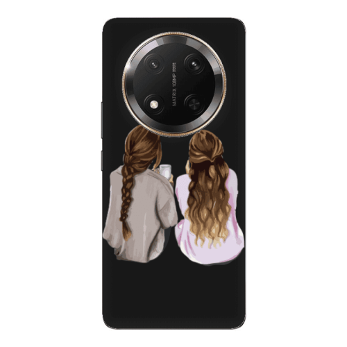 Honor Magic 7 Lite Friends Black Colored Silicone TPU Θήκη