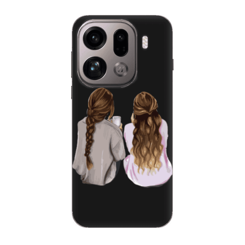 Oppo Find X9 Pro Friends Black Colored Silicone TPU Θήκη