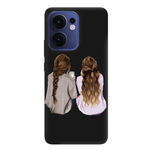 Oppo Reno 13 F Friends Black Colored Silicone TPU Θήκη