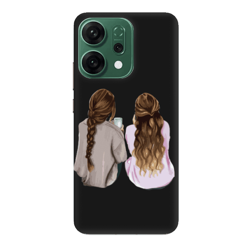 Oppo RENO 14 Friends Black Colored Silicone TPU Θήκη