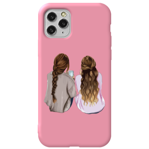 Apple iPhone 11 Pro Friends Pink Colored Silicone TPU Θήκη