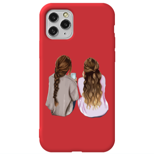 Apple iPhone 11 Pro Friends Red Colored Silicone TPU Θήκη