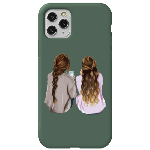 Apple iPhone 11 Pro Friends Dark Green Colored Silicone TPU Θήκη