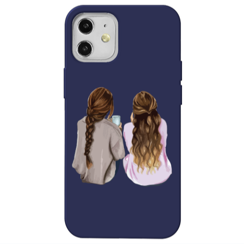 Apple iPhone 12 Friends Dark blue Colored Silicone TPU Θήκη