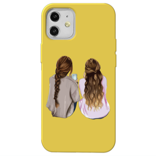 Apple iPhone 12 Friends Yellow Colored Silicone TPU Θήκη