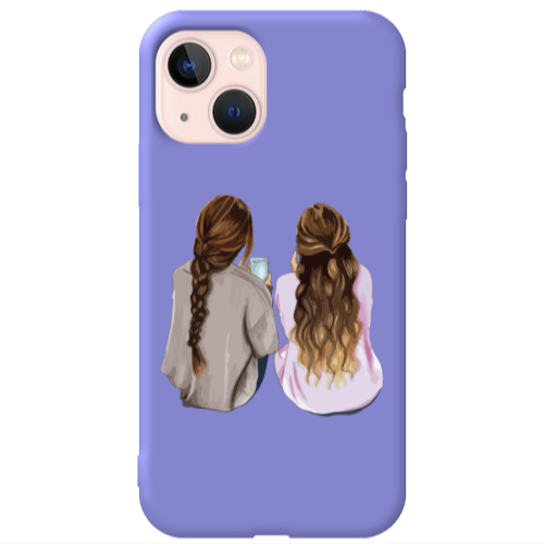 Apple iPhone 13 Friends Purple Colored Silicone TPU Θήκη
