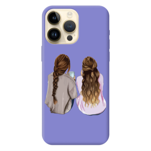 Apple iPhone 13 Pro Max Friends Purple Colored Silicone TPU Θήκη