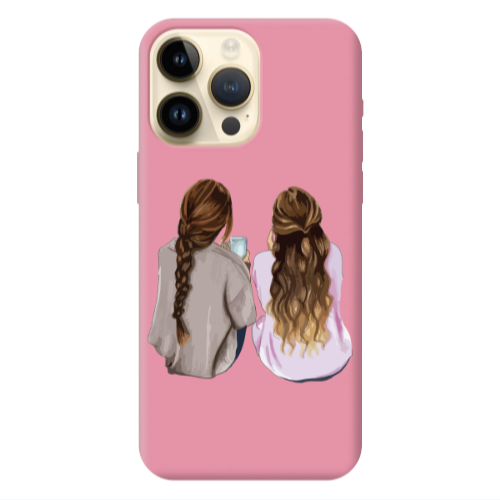 Apple iPhone 13 Pro Max Friends Pink Colored Silicone TPU Θήκη