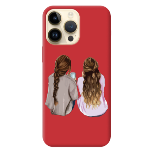Apple iPhone 13 Pro Max Friends Red Colored Silicone TPU Θήκη